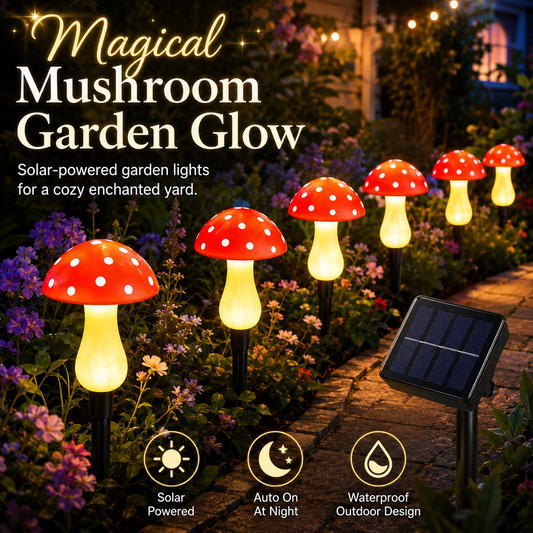 8-Pack Solar Mushroom Garden Lights